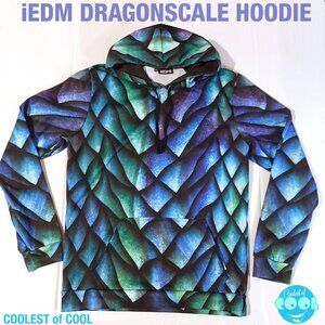 iEDM Hoodie Men's Size XL pullover sweatshirt Dragonscale multi vibrant Colors